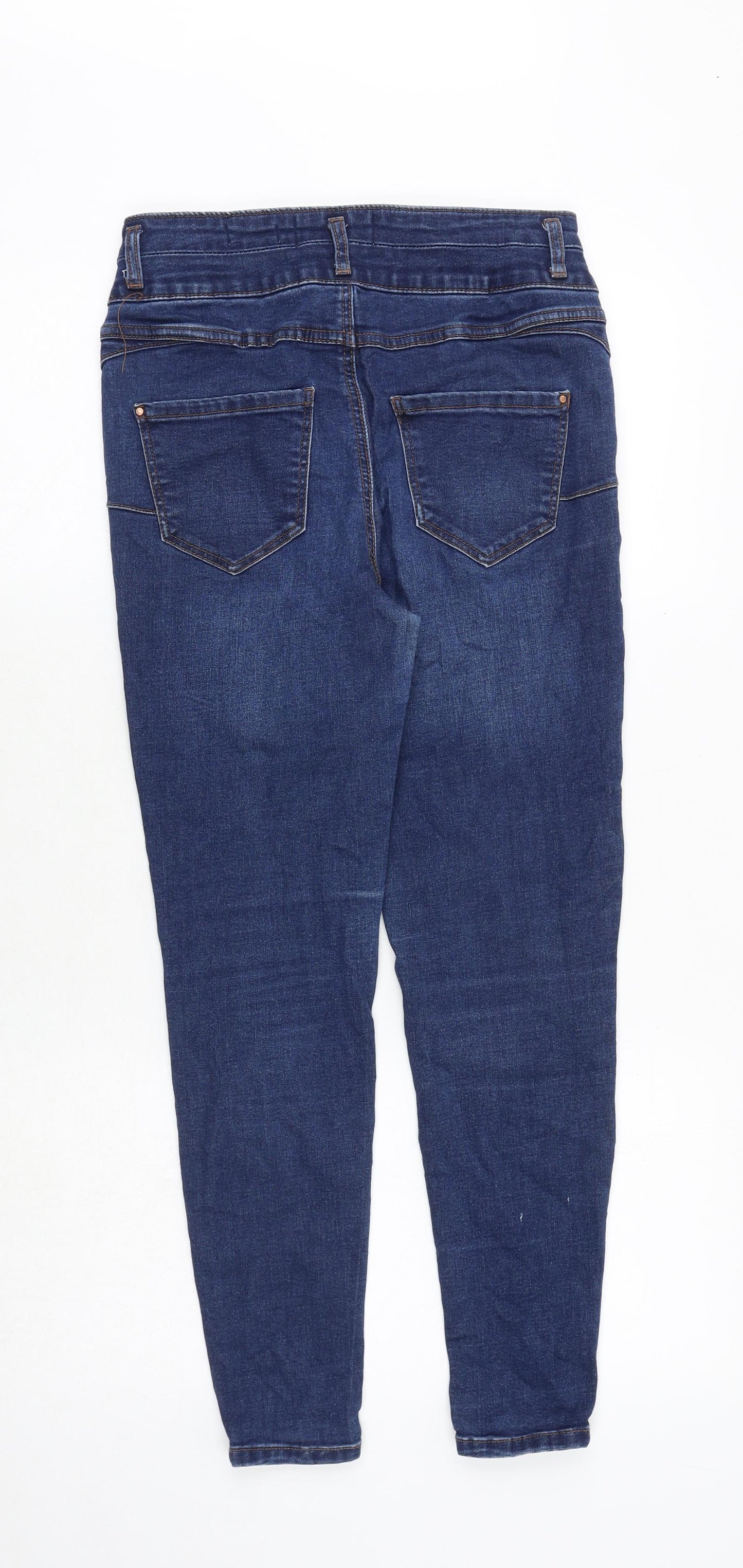 New Look Womens Blue Cotton Skinny Jeans Size 8 Regular Zip