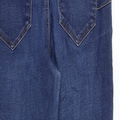 New Look Womens Blue Cotton Skinny Jeans Size 8 Regular Zip