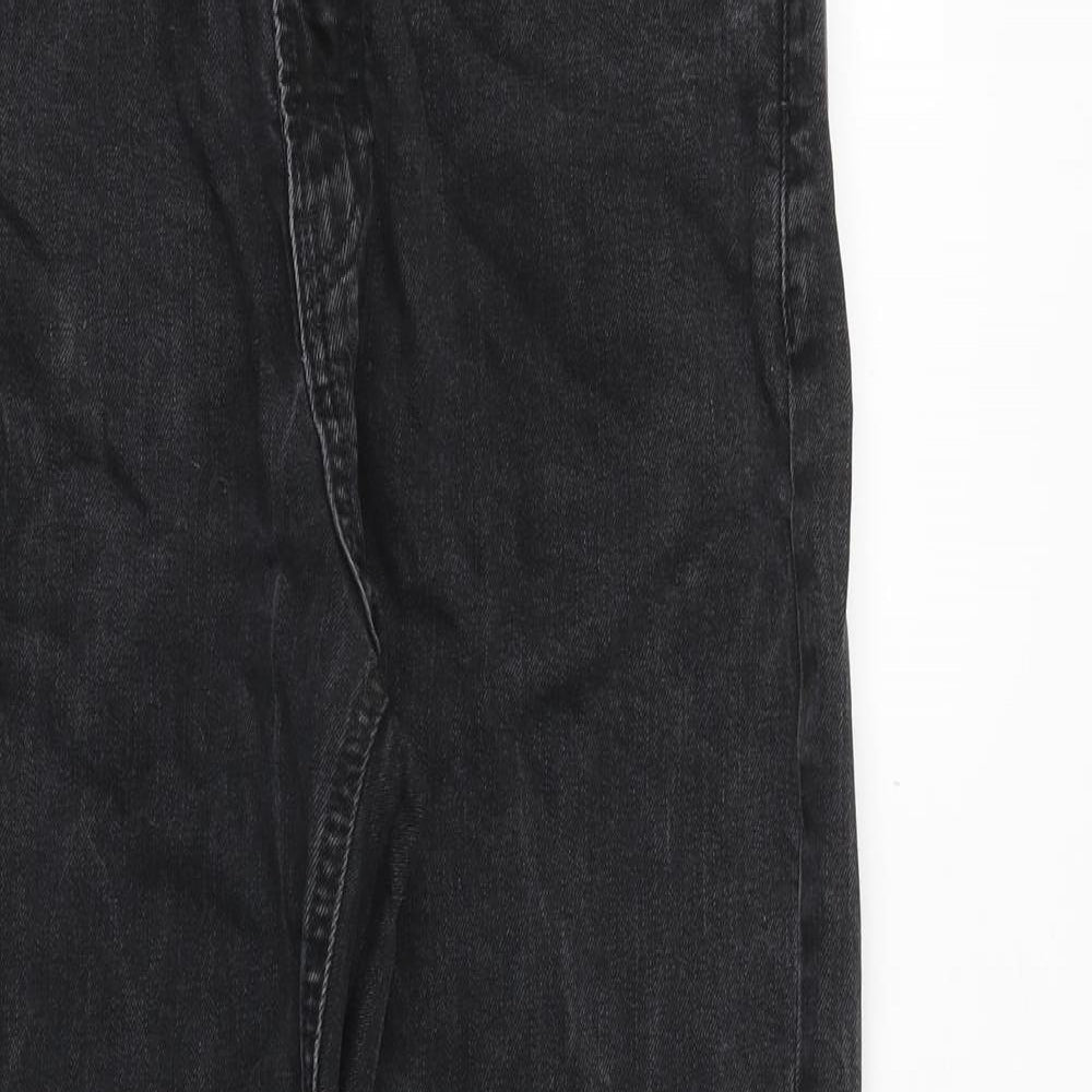 Gap Womens Grey Cotton Straight Jeans Size 29 in Regular Zip - Frayed Hem