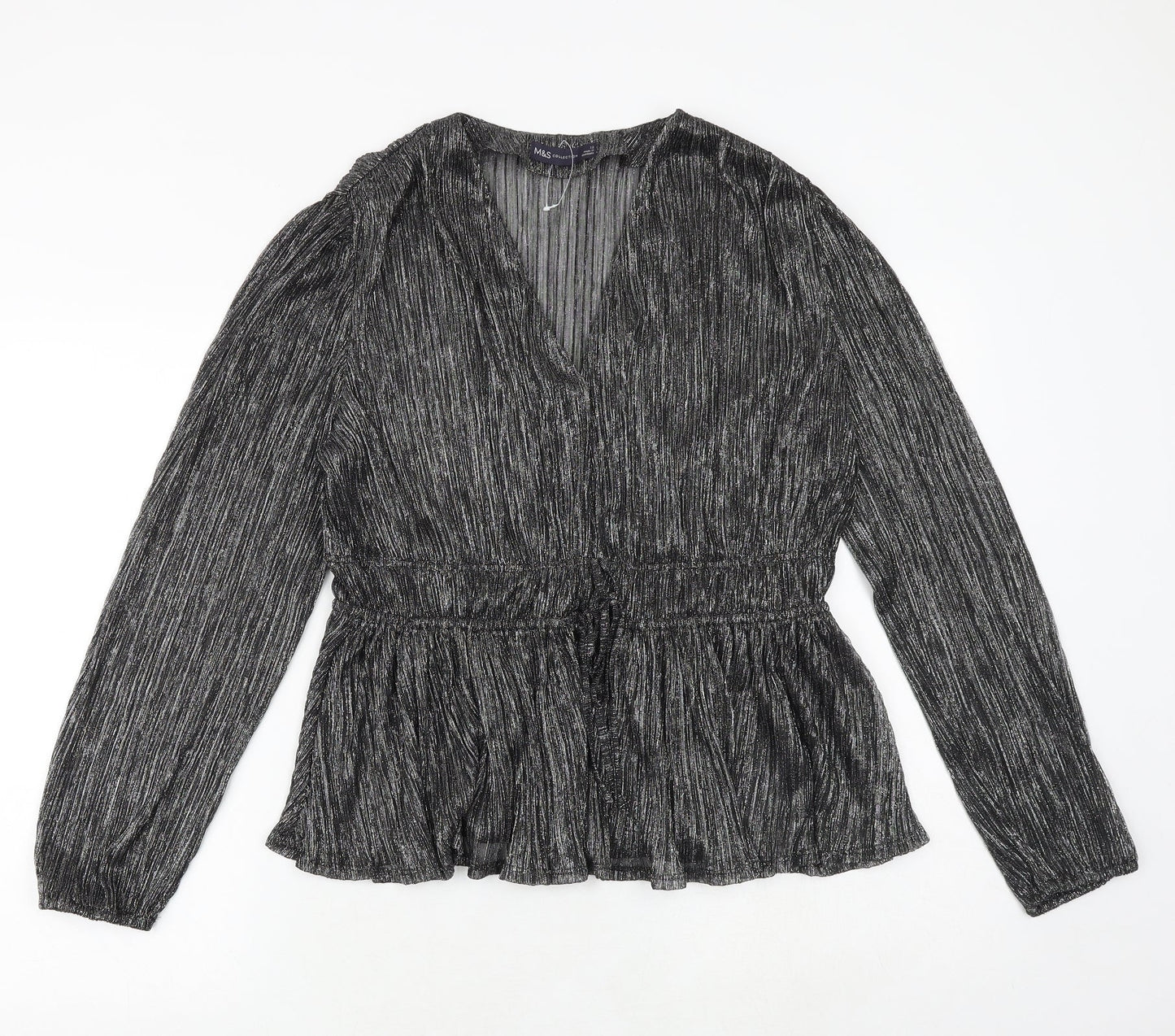 Womens UK Size 12 Marks and Spencer Silver Basic Blouse