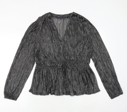 Womens UK Size 12 Marks and Spencer Silver Basic Blouse