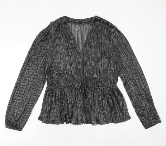 Womens UK Size 12 Marks and Spencer Silver Basic Blouse