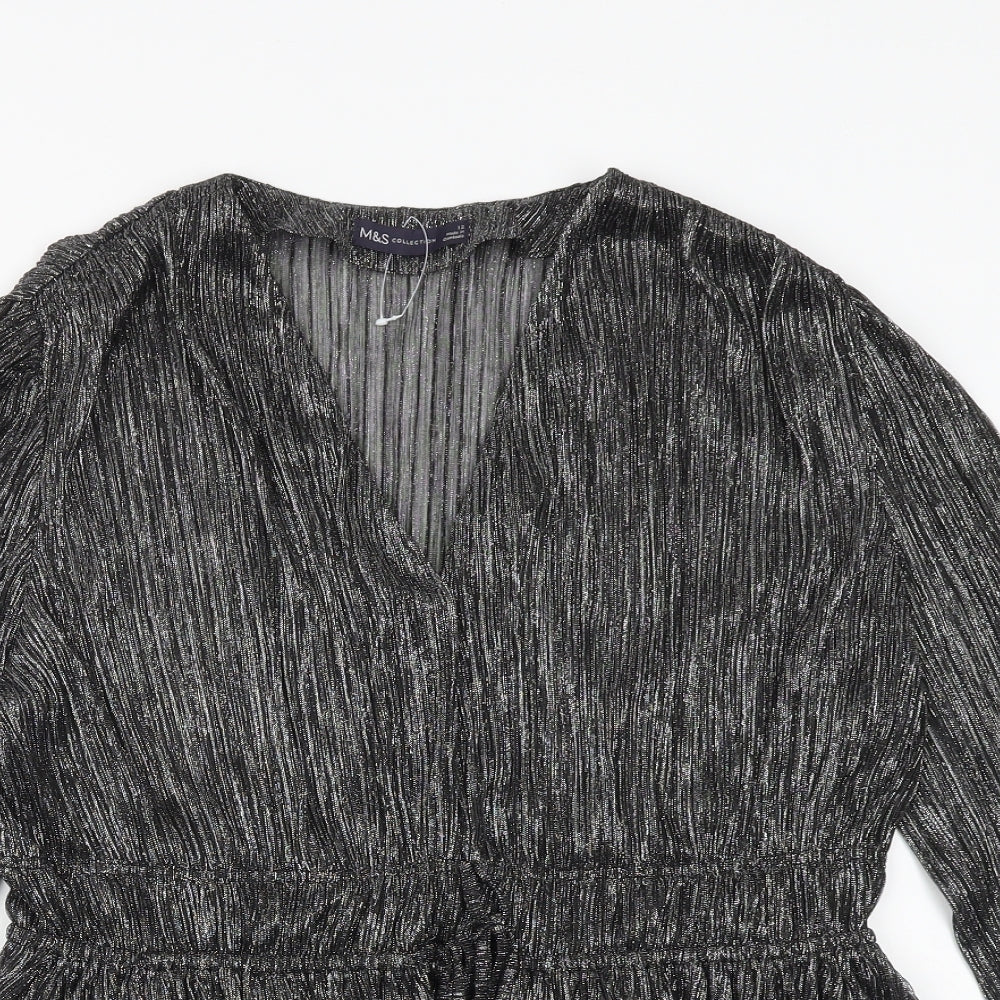 Womens UK Size 12 Marks and Spencer Silver Basic Blouse