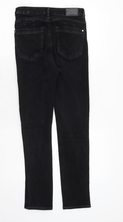 Marks and Spencer Womens Black Cotton Skinny Jeans Size 8 Regular Zip
