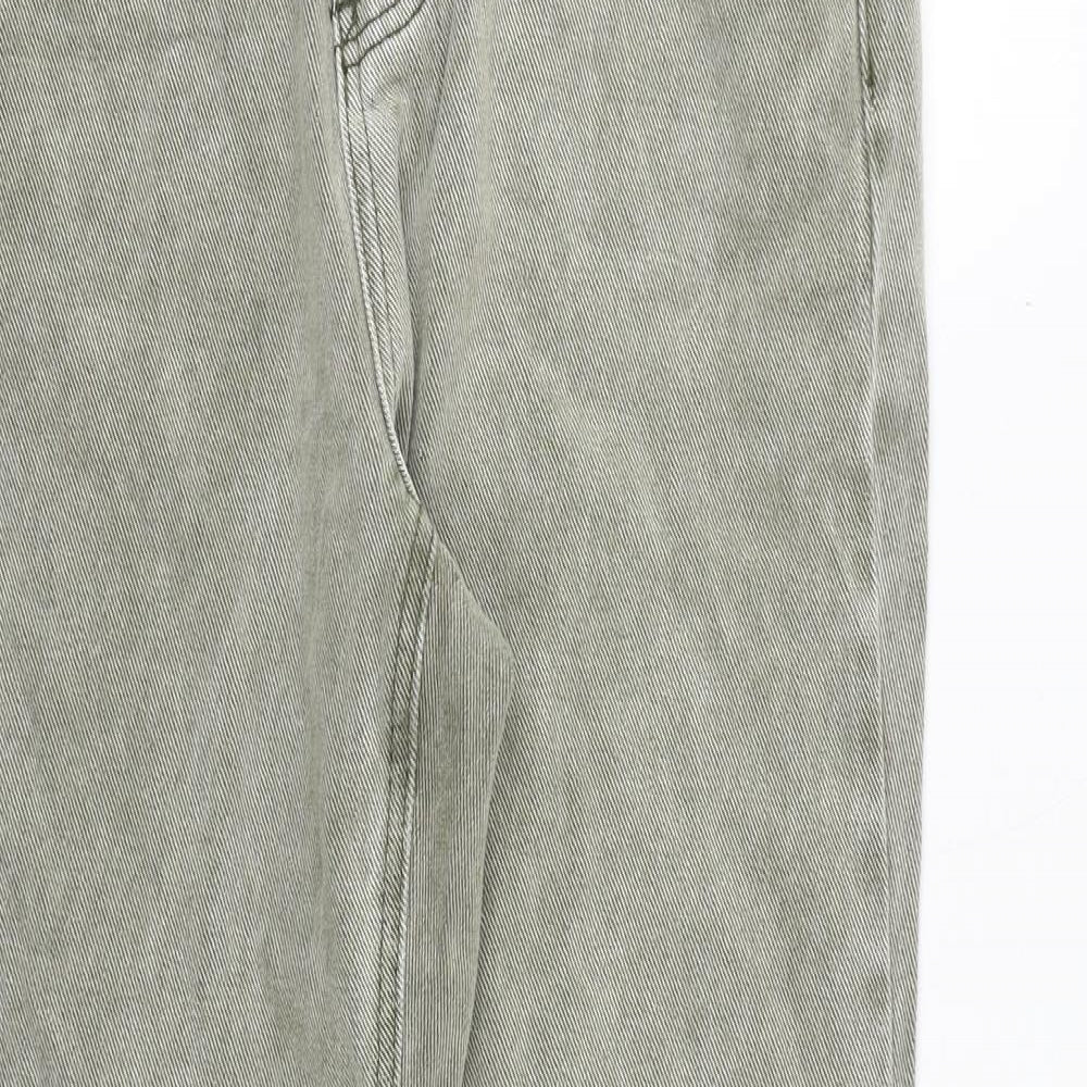 Boohoo Womens Green Cotton Skinny Jeans Size 10 Regular Zip