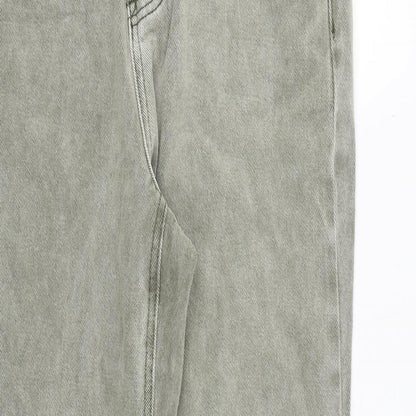 Boohoo Womens Green Cotton Skinny Jeans Size 10 Regular Zip