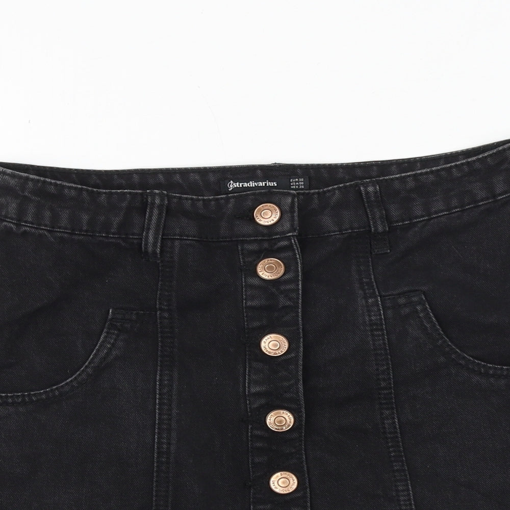 Womens UK Size 10 Stradivarius A-Line Denim Skirt