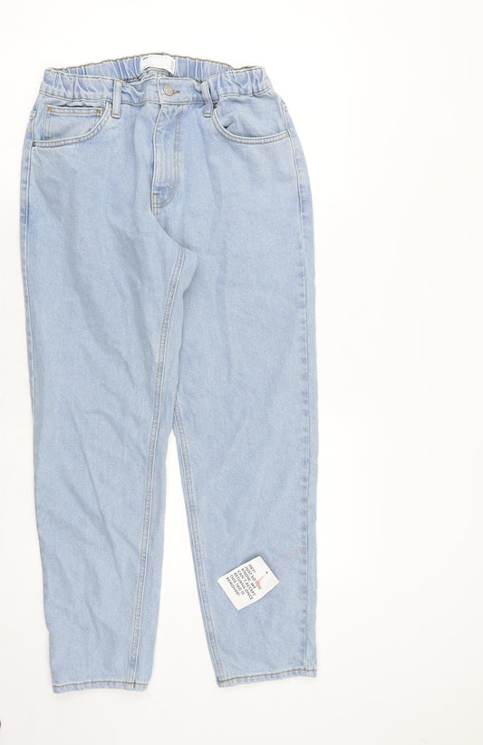 ASOS Womens Blue Cotton Straight Jeans Size 32 in Regular Zip