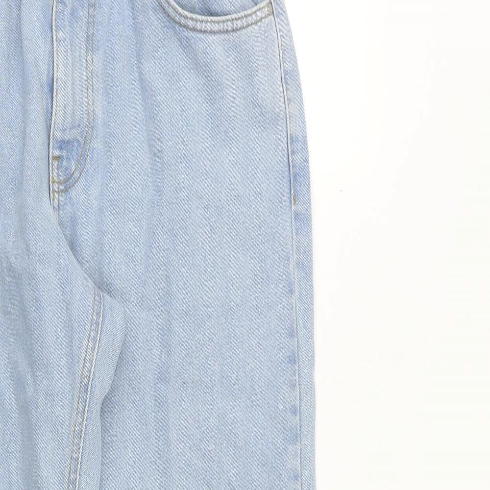 ASOS Womens Blue Cotton Straight Jeans Size 32 in Regular Zip