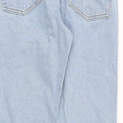 ASOS Womens Blue Cotton Straight Jeans Size 32 in Regular Zip