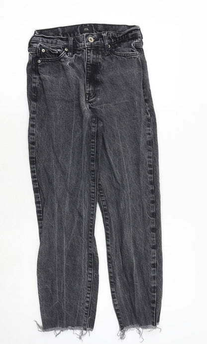 River Island Womens Grey Cotton Straight Jeans Size 6 Regular Zip