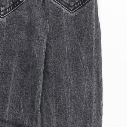River Island Womens Grey Cotton Straight Jeans Size 6 Regular Zip