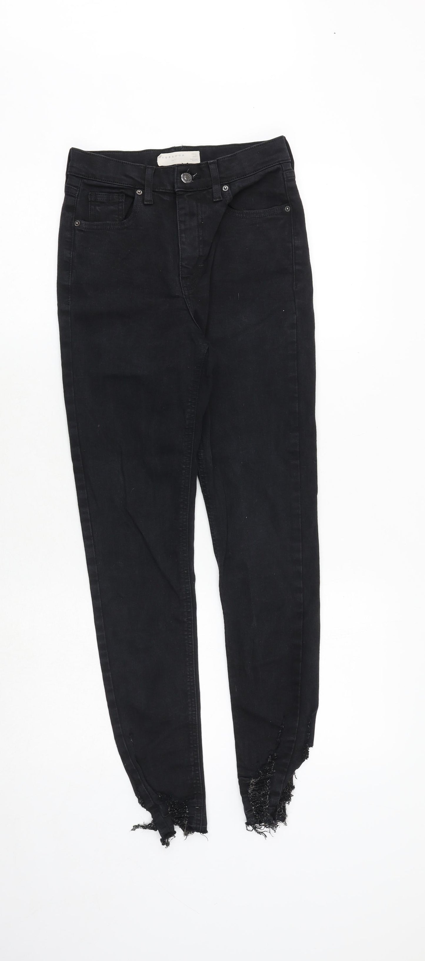 Topshop Womens Black Cotton Skinny Jeans Size 26 in Regular Zip