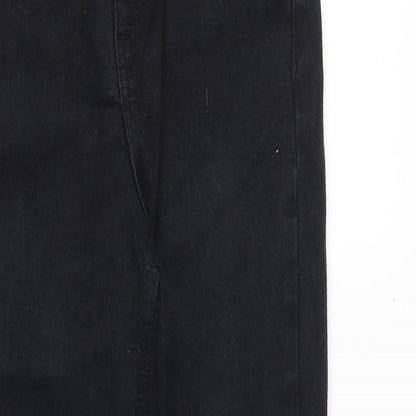 Topshop Womens Black Cotton Skinny Jeans Size 26 in Regular Zip
