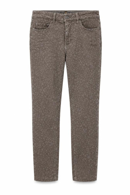 Mac Womens Brown Animal Print Cotton Skinny Jeans Size 10 Regular Zip - Leopard Pattern
