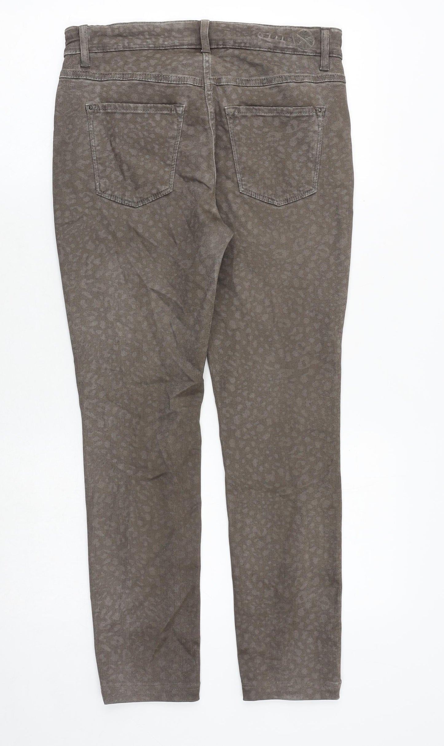 Mac Womens Brown Animal Print Cotton Skinny Jeans Size 10 Regular Zip - Leopard Pattern
