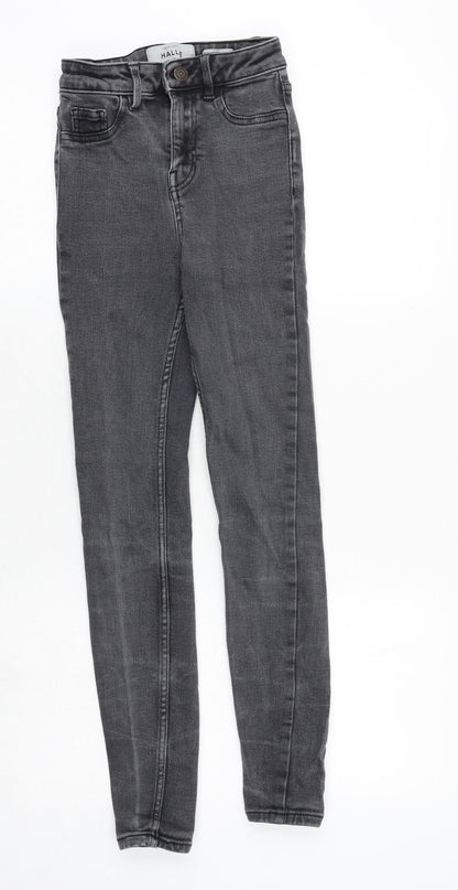 New Look Womens Grey Cotton Skinny Jeans Size 6 Regular Zip