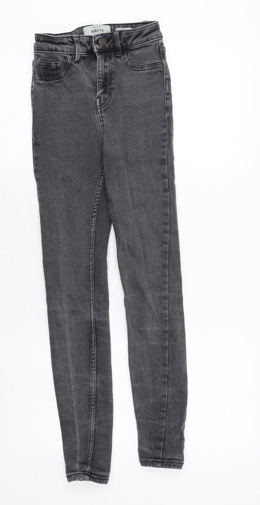 New Look Womens Grey Cotton Skinny Jeans Size 6 Regular Zip