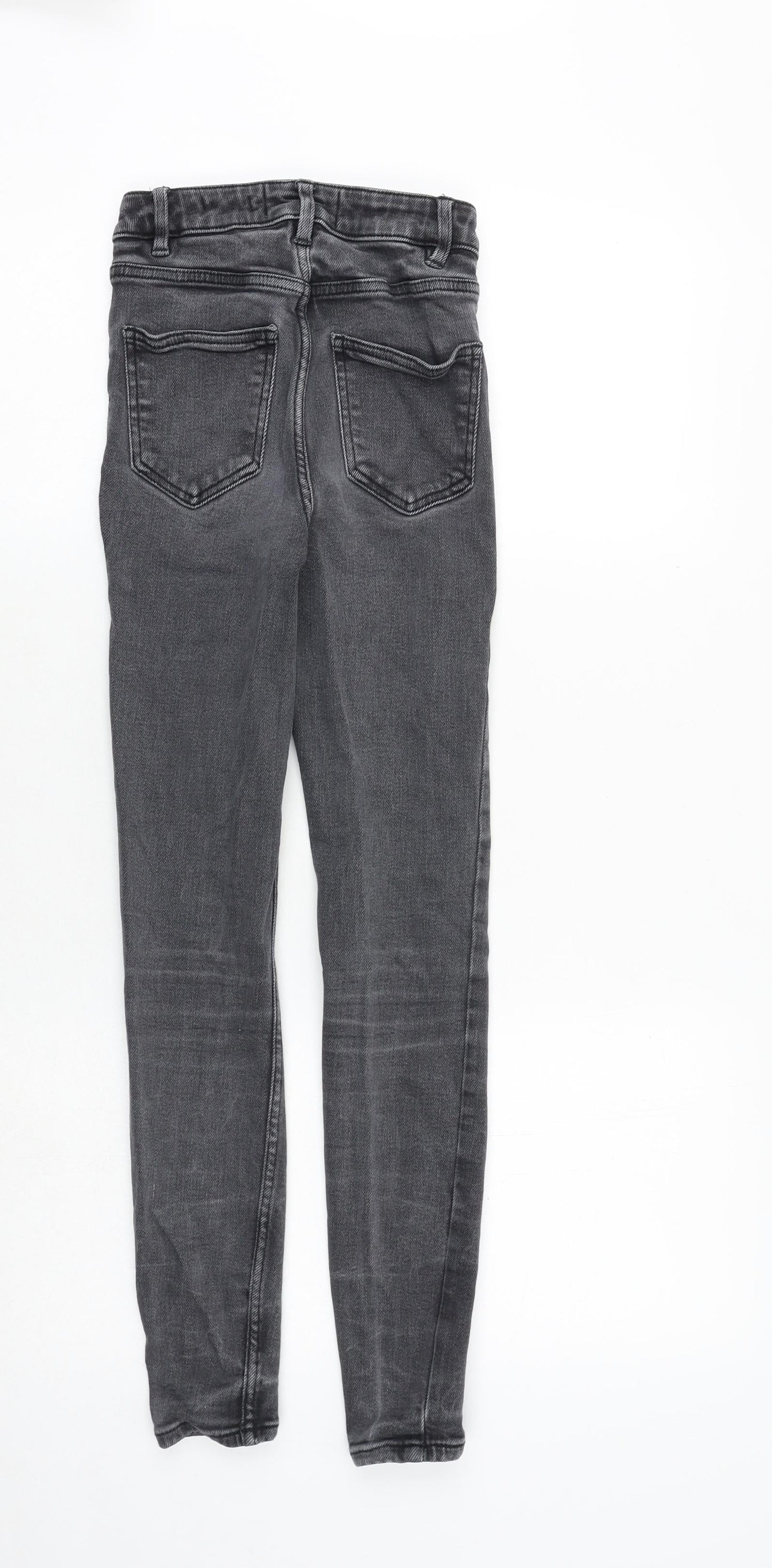 New Look Womens Grey Cotton Skinny Jeans Size 6 Regular Zip