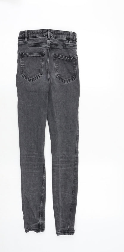 New Look Womens Grey Cotton Skinny Jeans Size 6 Regular Zip