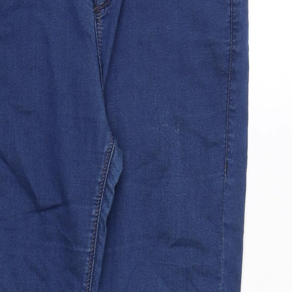 Topshop Womens Blue Cotton Skinny Jeans Size 32 in Regular Zip