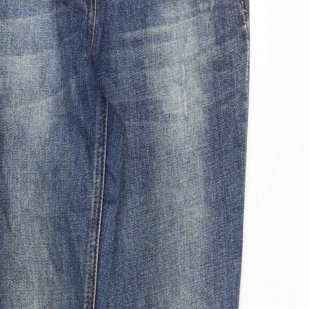 NEXT Womens Blue Cotton Capri Jeans Size 6 Regular Zip