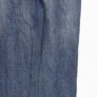 NEXT Womens Blue Cotton Capri Jeans Size 6 Regular Zip