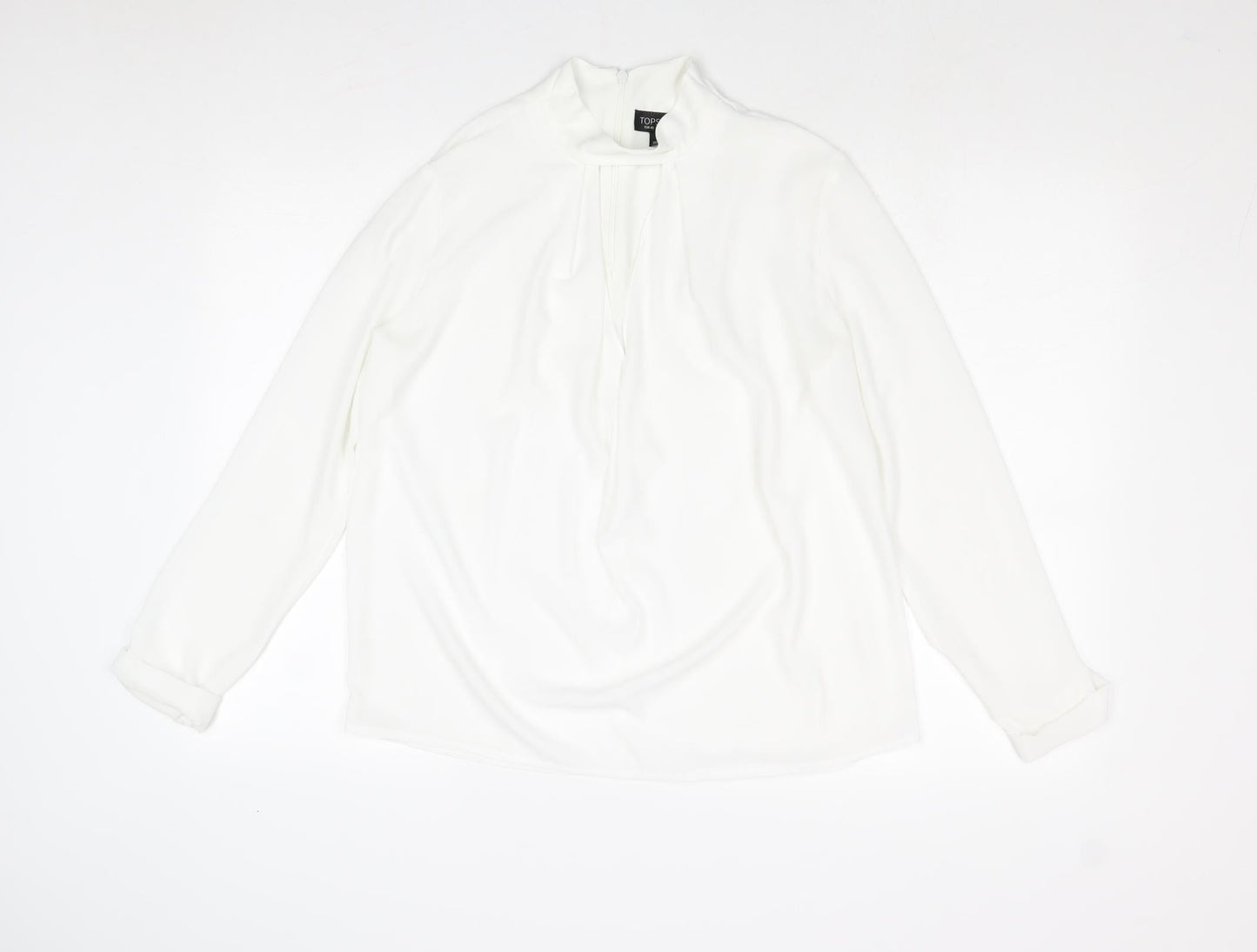 Womens UK Size 12 Topshop White Basic Blouse