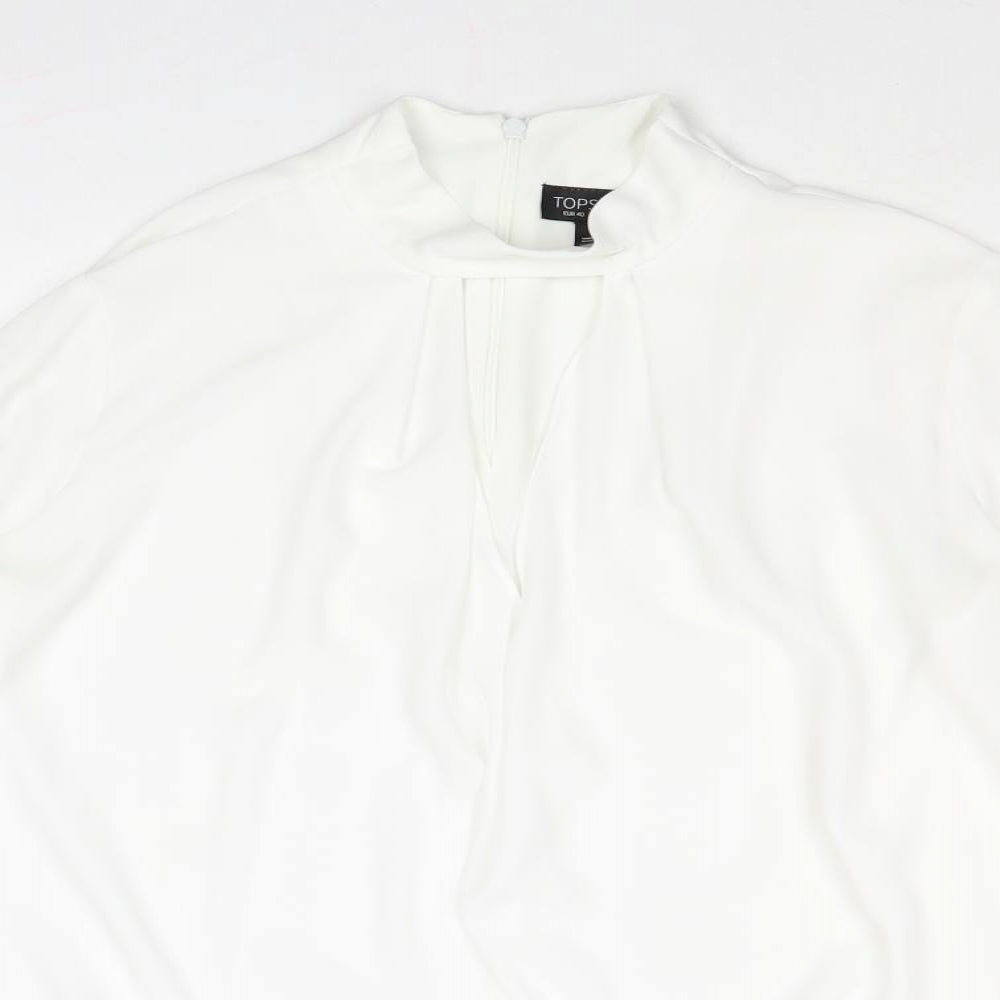 Womens UK Size 12 Topshop White Basic Blouse