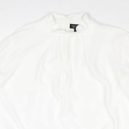 Womens UK Size 12 Topshop White Basic Blouse