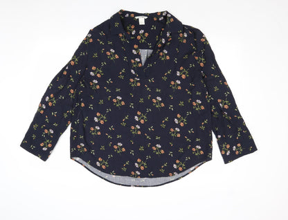 Womens UK Size XS H&M Blue Basic Blouse