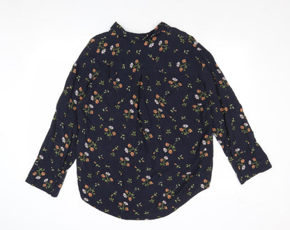 Womens UK Size XS H&M Blue Basic Blouse