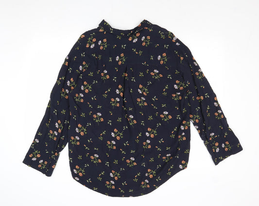 Womens UK Size XS H&M Blue Basic Blouse