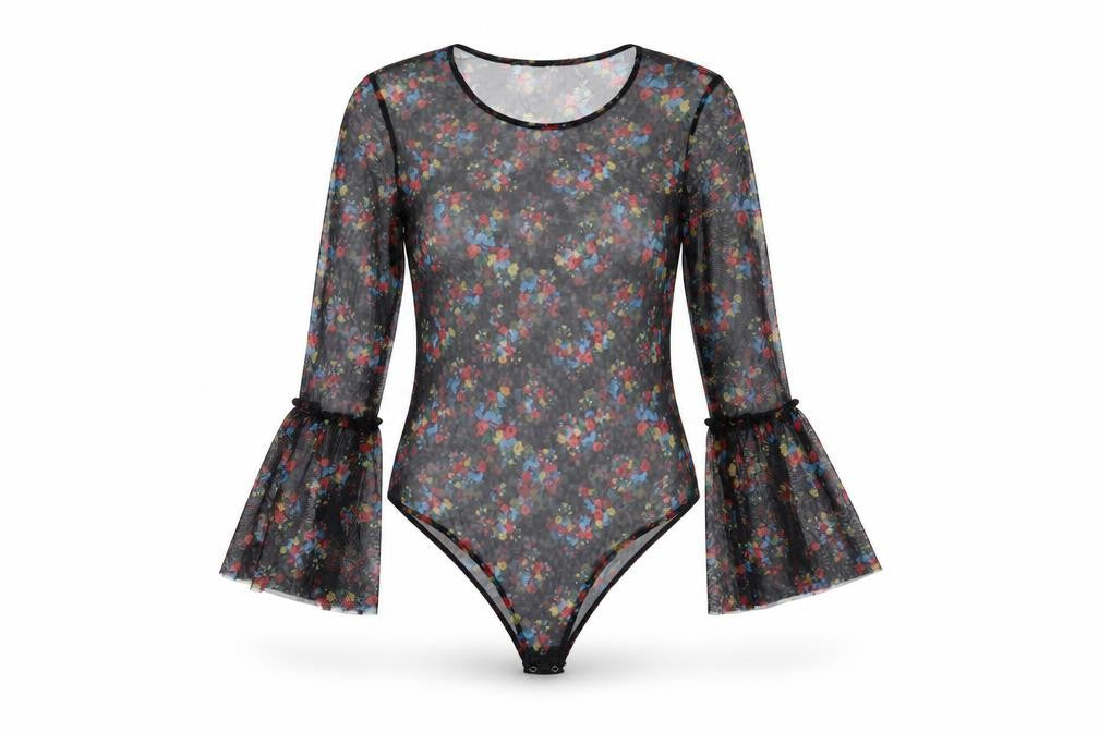 Womens UK Size M QED London One-Piece Black Bodysuit