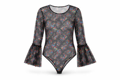 Womens UK Size M QED London One-Piece Black Bodysuit