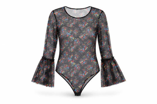 Womens UK Size M QED London One-Piece Black Bodysuit