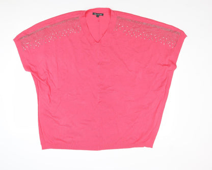 Womens UK Size S Bonmarché Pink Pullover Jumper
