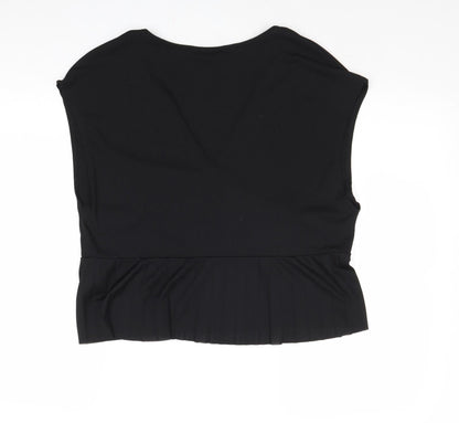 Womens UK Size L Zara Black Basic Blouse