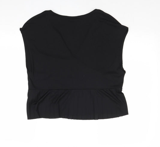 Womens UK Size L Zara Black Basic Blouse