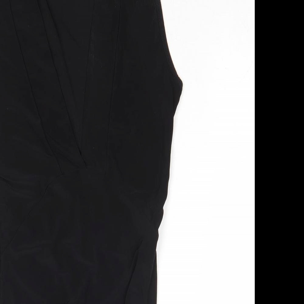 Boohoo Womens Black Polyester Bodysuit One-Piece Size 8 Snap