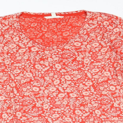 Womens UK Size 8 Per Una Red Basic T-Shirt