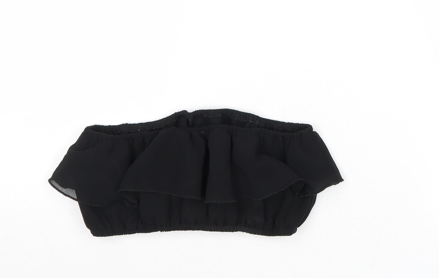 Womens UK Size 4 PRETTYLITTLETHING Black Cropped Tank