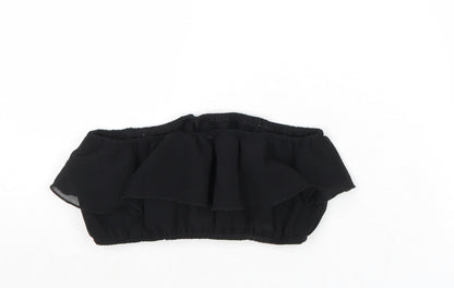Womens UK Size 4 PRETTYLITTLETHING Black Cropped Tank