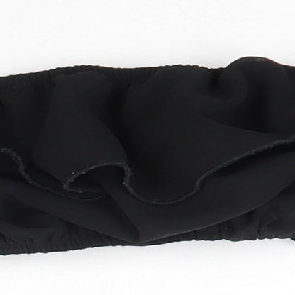 Womens UK Size 4 PRETTYLITTLETHING Black Cropped Tank