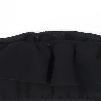 Womens UK Size 4 PRETTYLITTLETHING Black Cropped Tank