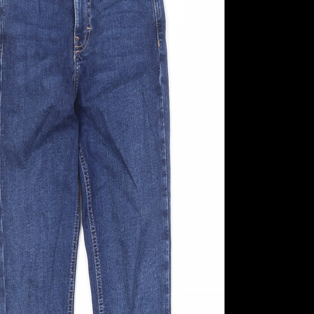 Topshop Womens Blue Cotton Skinny Jeans Size 26 in Regular Zip