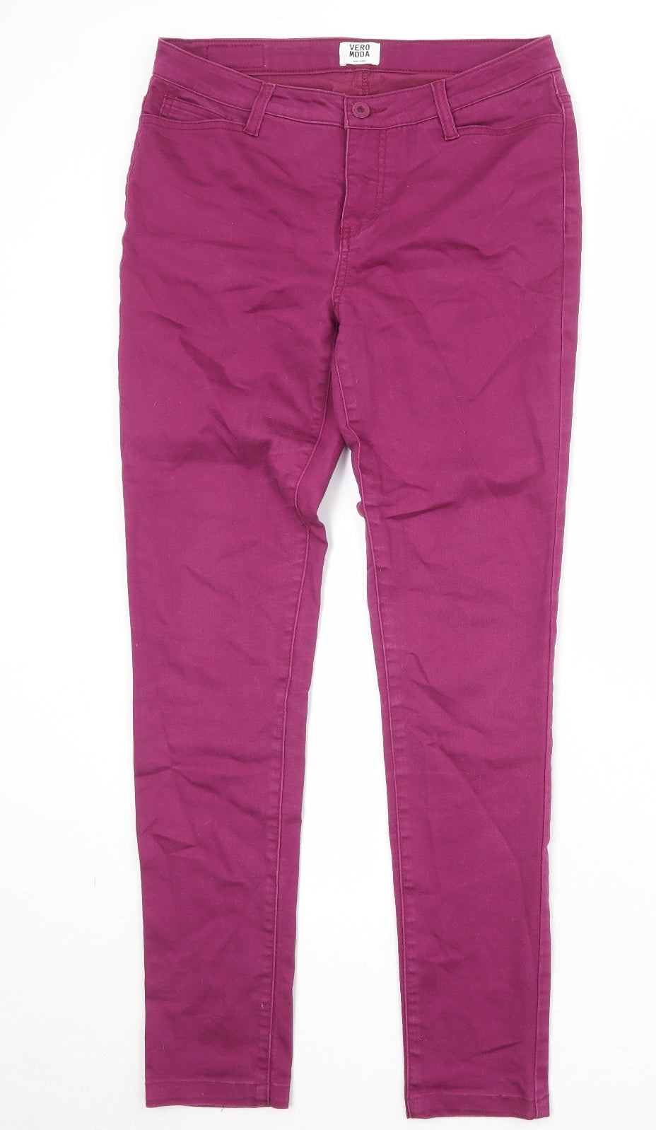 Womens UK Size 29 in VERO MODA Regular Fit Straight Purple Jeans