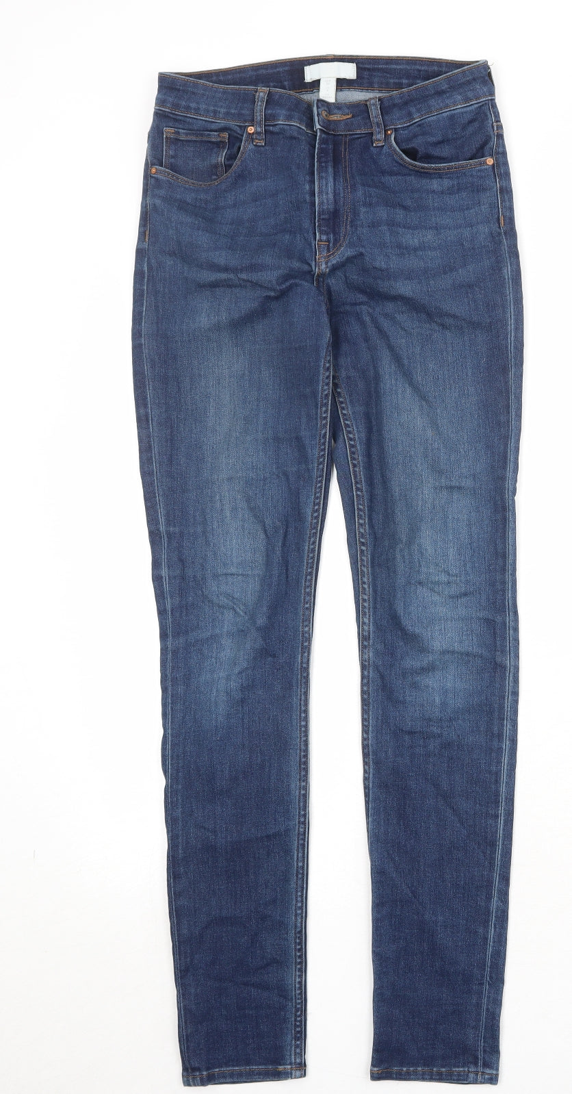 Womens UK Size 8 H&M Regular Fit Skinny Blue Jeans