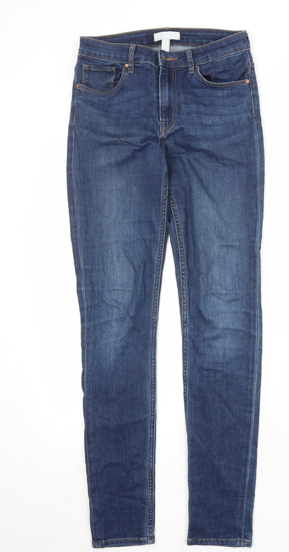 Womens UK Size 8 H&M Regular Fit Skinny Blue Jeans