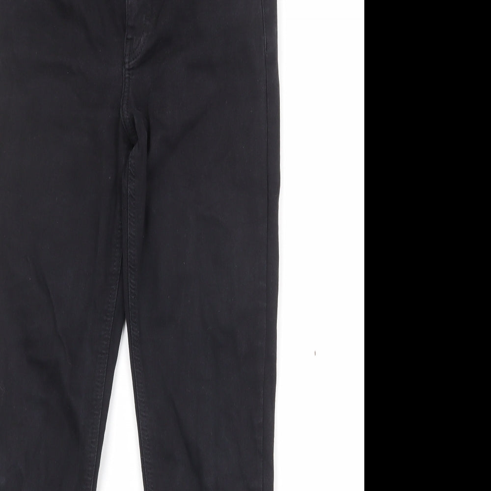 Topshop Womens Black Cotton Skinny Jeans Size 28 Regular Zip